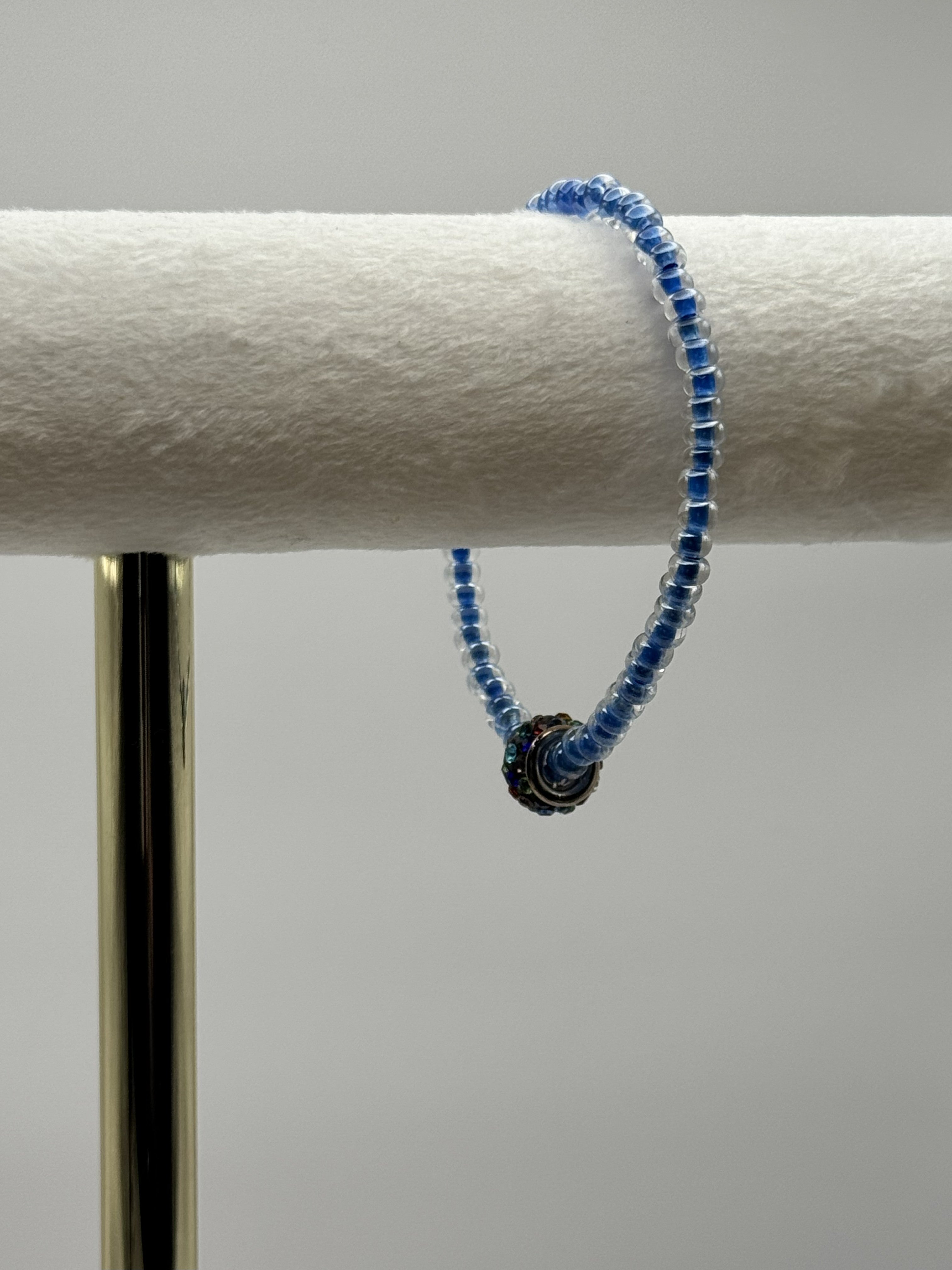 Blue Crystal Bracelet with Multi Color Pendant